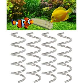 【4PCS】 Fish Tank Aquarium Vegetable Feeder, Bottom-Dwelling Fish Feeder, Stainless Steel Sinking Feeder, Pleco Pufferfish/Exotic Fish/Malawi Cichlid/Clown Loach/Aquatic Snail Feeder, etc.