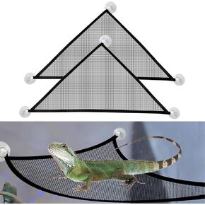 2Pcs Bearded Dragon Lizard Hammock,Reptile Hammock,Breathable Mesh Hammock Reptile Hammock for Lguanas, Axolotls, Anoles, Geckos, Snakes, Chameleon (Max Bearing 22Lb)