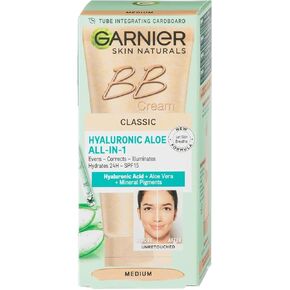 Garnier Skin Naturals Classic Hyaluronic Aloe All-in-1 BB Medium Cream, 50ml