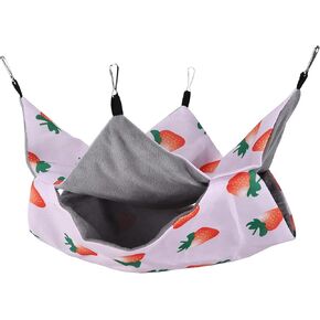 سرير معلق صغير للحيوانات الأليفة، سرير أرجوحة من مادة القماش عالي الكثافة سهل التنظيف للحيوانات (رمز S، فراولة) in Kuwait