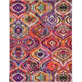 Unique Loom Estrella Collection Colorful, Abstract, Geometric, Gradient, Modern Area Rug, 6 ft 1 in x 9 ft, Multi/Pink