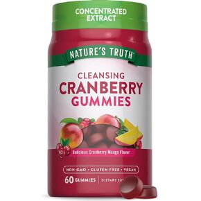 Nature's Truth Cranberry Gummies | 60 Count | Vegan, Non-GMO & Gluten Free Supplement | Supports Urinary Tract Health | Cranberry Mango Flavor