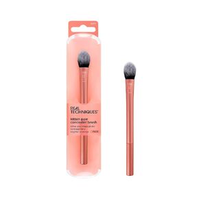 Real Techniques Expert Concealer Brush, Ultra Plush Custom Cut Synthetic Taklon Bristles & Extended Aluminum Ferrules, Uniquely Shaped Brush Head, For Even Coverage, Orange Face Brush, 1 Count