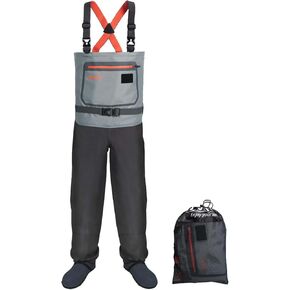 Fishing Chest Waders for Men and Women, 3-Ply Breathable Waterproof Hunting Waders with Pockets and Neoprene Stocking