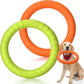 Jenaai 2 Pack Dog Toy Dog Training Ring for Outdoor Aggressive Durable Dog Chewers Pet Fetch Toys Pet Flying Disc Floating Dog Ring for Large Medium Dogs Training and Teeth Cleaning