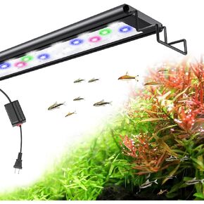 Aquarium Plant Light, Aquarium Lights for Fish Tank Full Spectrum Fish Tank Light with Extendable Brackets, Multi-Color Led Aquarium Lamp Suitable for 18-25 Inch Freshwater Fish Tank