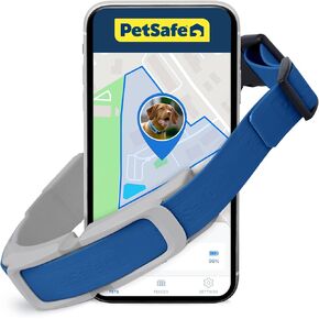 PetSafe Guardian GPS + Tracking Dog Fence Collar, GPS Dog Collar Fence System with App, Waterproof Rechargeable Collar, Tracking Collar for Medium and Large Dogs (Blue/Gray), Subscription Required