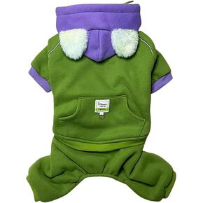 Autumn and Winter pet Dog Hoodie with Pocket Clothes 4 Legged Dog Coat Full Body Dog Coat for Cold Weather Warm Soft Pet Jumpsuit Cute Dog Casual Pet Clothes with Legs (X-Large)