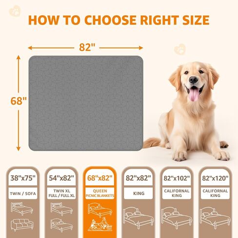LOOBANI 2 Pack Waterproof Dog Blanket, Reversible and Washable Pet Bed Covers, Protects Furniture, Couch, Bed, and Car from Spills and Scratches, Soft and Cozy for Large Dogs and Puppies, 82x120In in Saudi Arabia