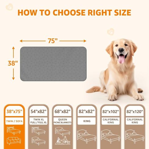 LOOBANI 2 Pack Waterproof Dog Blanket, Reversible and Washable Pet Bed Covers, Protects Furniture, Couch, Bed, and Car from Spills and Scratches, Soft and Cozy for Large Dogs and Puppies, 82x120In in Saudi Arabia