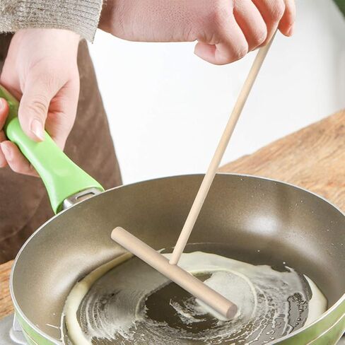 Hemoton Nonstick Cookware 2pcs T Shape Crepe Maker Pancake Wooden Spreader Stick, Wooden Crepe Tools, Crepe Maker Accessories, Crepe Spreaders for Making Crepes Turner Spatula in Saudi Arabia