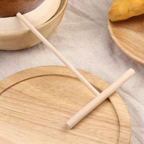 Hemoton Nonstick Cookware 2pcs T Shape Crepe Maker Pancake Wooden Spreader Stick, Wooden Crepe Tools, Crepe Maker Accessories, Crepe Spreaders for Making Crepes Turner Spatula in Saudi Arabia