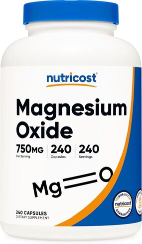 Nutricost Magnesium Oxide 750mg, 240 Capsules (2 Bottles) in Saudi Arabia
