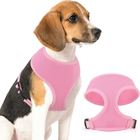 Magshion Soft Dog Vest Harness Pet Mesh Padded Harnesses for Small Dogs, Adjustable and Comfortable for Easy Walking - Light Brown, S in Saudi Arabia