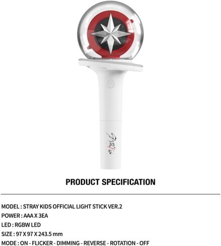 Stray Kids Light Stick Ver 2 Kpop Merch Merchandise (White Display Stand) in Saudi Arabia