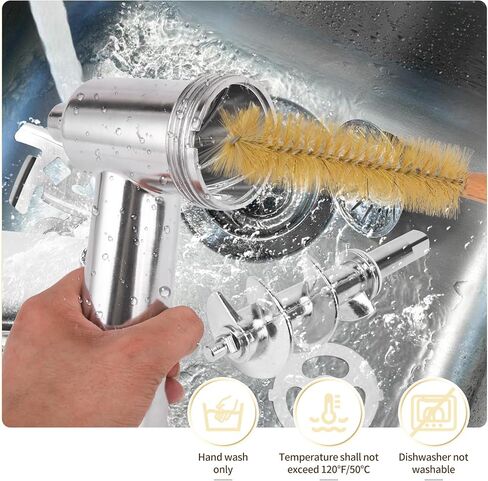 ملحق مطحنة اللحوم لخلاط حامل KitchenAid، ملحق مطحنة لحوم الطعام المعدني، ملحق خلاط مثالي لخلاطات KitchenAid، 3 أنابيب لحشو السجق، فضي in Saudi Arabia