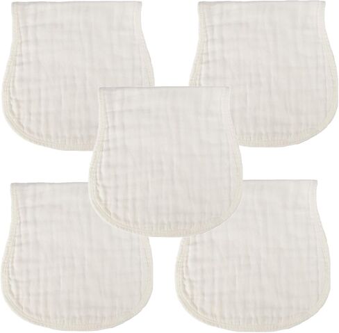 Baby Muslin Burp Cloths and Burping Cloth,Soft Absorbent for Boys Girls,5 Pack Cotton Newborn Burp Bibs face Cloths (Multicolored) in Saudi Arabia