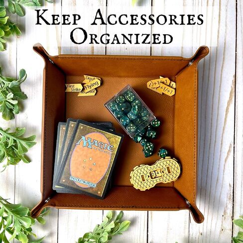 Clickity Clackity Attackitty Cat Dice Tray DnD, Vegan Leather, Gift, Made by LaserTavern (Black/Silver) in Saudi Arabia