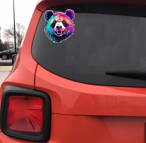 Colorful Cute Panda Sticker For Car, Bike, SUV, Truck, Helmet, Laptop, Water Bottle, Notebook, Decal window, Guitar, Skateboard, Bumper Vinyl Waterproof sticker 5 inch (Design 1) in Saudi Arabia