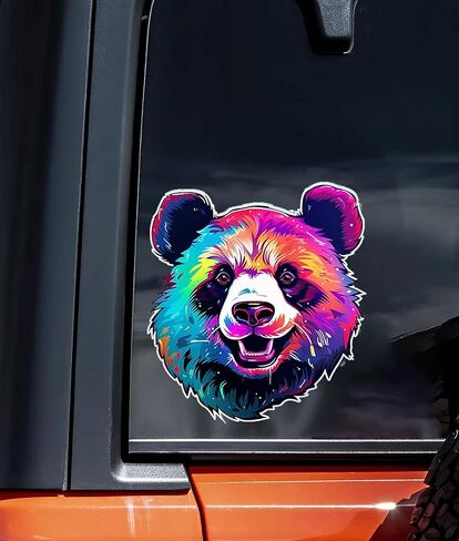 Colorful Cute Panda Sticker For Car, Bike, SUV, Truck, Helmet, Laptop, Water Bottle, Notebook, Decal window, Guitar, Skateboard, Bumper Vinyl Waterproof sticker 5 inch (Design 1) in Saudi Arabia