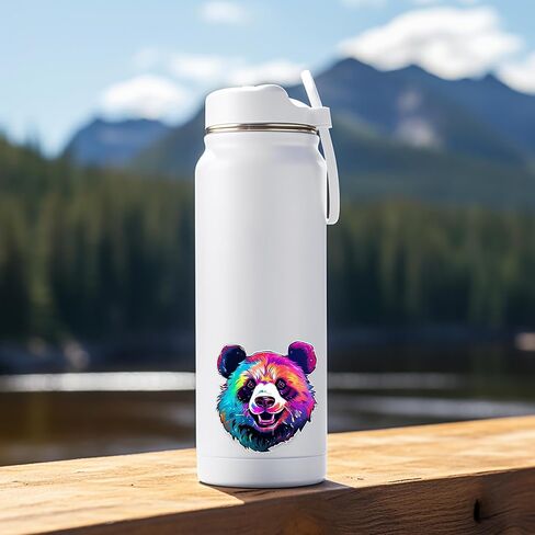 Colorful Cute Panda Sticker For Car, Bike, SUV, Truck, Helmet, Laptop, Water Bottle, Notebook, Decal window, Guitar, Skateboard, Bumper Vinyl Waterproof sticker 5 inch (Design 1) in Saudi Arabia