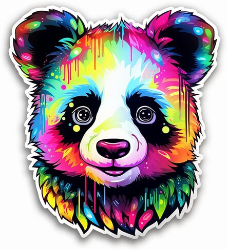 Colorful Cute Panda Sticker For Car, Bike, SUV, Truck, Helmet, Laptop, Water Bottle, Notebook, Decal window, Guitar, Skateboard, Bumper Vinyl Waterproof sticker 5 inch (Design 1) in Saudi Arabia