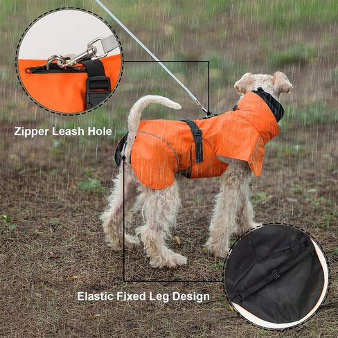 Dog Raincoat, Waterproof Dog Rain Jacket with Calming Hood, Adjustable Lightweight Dog Rain Coat with Zipper Leash Hole and Reflective Strip for Small Medium Dogs Puppies(Yellow, XL) in Saudi Arabia