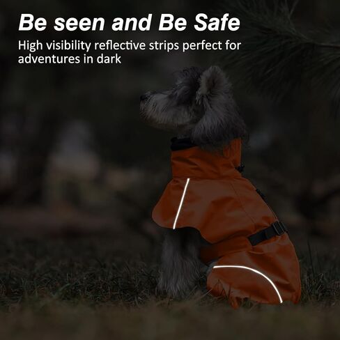 Dog Raincoat, Waterproof Dog Rain Jacket with Calming Hood, Adjustable Lightweight Dog Rain Coat with Zipper Leash Hole and Reflective Strip for Small Medium Dogs Puppies(Yellow, XL) in Saudi Arabia