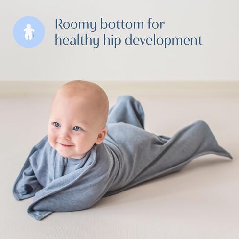 SleepingBaby Zipadee-Zip Transition Swaddle - Cozy Baby Swaddle Blanket with Zipper Convenience - Roomy Wearable Blanket for Easy Diaper Changes - Classic Teal, Small (4-8 Month) in Kuwait