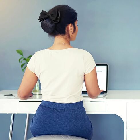 Beaupretty 2 قطعة شعر سنود شبكة باريت مشبك شبكي مرن على شكل فراشة على شكل فيونكة غطاء رأس للسيدات النساء مكتب الرقص (أسود) in Saudi Arabia