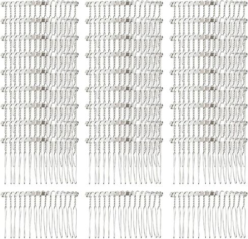 Lawie 30 Pack Bulk 15 Teeth Silver Gold Black Metal Side Hair Combs Wire Twist Slide Hair Clips Wedding Bridal Veil Combs Decorative Headpiece French Twist Updo Bun Holder Accessories for Women (Gold) in Saudi Arabia