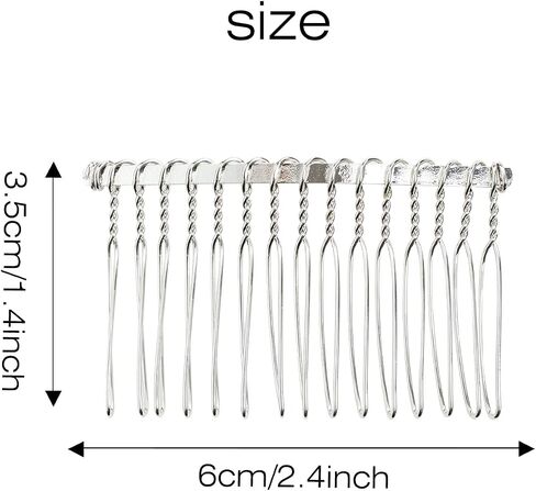 Lawie 30 Pack Bulk 15 Teeth Silver Gold Black Metal Side Hair Combs Wire Twist Slide Hair Clips Wedding Bridal Veil Combs Decorative Headpiece French Twist Updo Bun Holder Accessories for Women (Gold) in Saudi Arabia