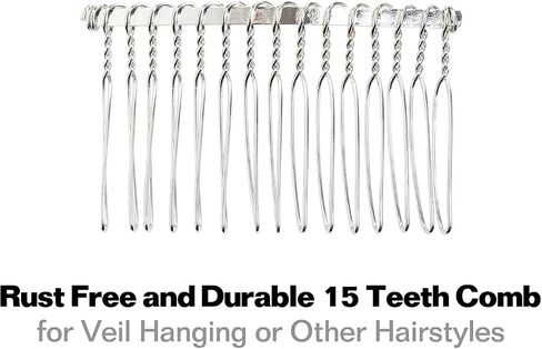Lawie 30 Pack Bulk 15 Teeth Silver Gold Black Metal Side Hair Combs Wire Twist Slide Hair Clips Wedding Bridal Veil Combs Decorative Headpiece French Twist Updo Bun Holder Accessories for Women (Gold) in Saudi Arabia