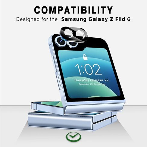 3 قطع من واقي عدسة الكاميرا لهاتف Samsung Galaxy Z Flip 6، واقي شاشة كاميرا عالي الدقة من الزجاج المقسى 9 صلابة ومضاد للخدش لهاتف Galaxy Z Flip 6 in Kuwait