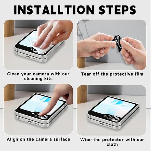 3 قطع من واقي عدسة الكاميرا لهاتف Samsung Galaxy Z Flip 6، واقي شاشة كاميرا عالي الدقة من الزجاج المقسى 9 صلابة ومضاد للخدش لهاتف Galaxy Z Flip 6 in Kuwait