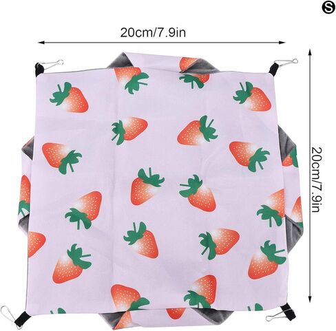 سرير معلق صغير للحيوانات الأليفة، سرير أرجوحة من مادة القماش عالي الكثافة سهل التنظيف للحيوانات (رمز S، فراولة) in Kuwait