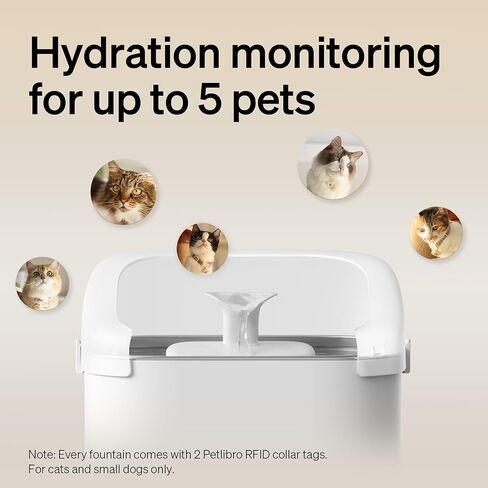 PETLIBRO RFID Smart App Monitoring Cat Water Fountain, 101oz/3L Large Dockstream Pet Fountain for Multi-Pets with Mini Collar Tag, 2.4G Wi-Fi Automatic Cat Water Dispenser, Upgraded Wireless Pump in Saudi Arabia