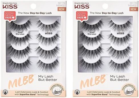 KISS My Lash But Better, False Eyelashes, 'All Mine', 10 mm, Includes 1 Pair Of Lashes, Contact Lens Friendly, Easy to Apply, Reusable Strip Lashes, Glue-On in Saudi Arabia