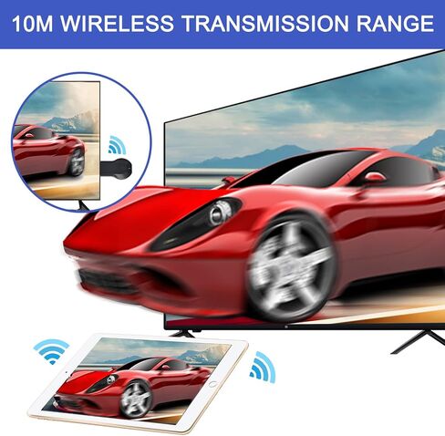 محول عرض لاسلكي HDMI 4K - واي فاي 1080 بكسل جهاز استقبال النسخ المتطابق لشاشة الهاتف المحمول دونجل إلى جهاز استقبال التلفزيون/جهاز العرض يدعم نظام التشغيل Windows Mac iOS Android in Kuwait