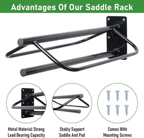 lukar 4PCS Wall Mounted Saddle Rack with Pad Bar, Horse Saddle Pad Rack Heavy Duty Saddle Rack Stand Horse Tack Storage for English Western Saddles,Blanket,Pad in Kuwait