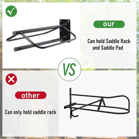 lukar 4PCS Wall Mounted Saddle Rack with Pad Bar, Horse Saddle Pad Rack Heavy Duty Saddle Rack Stand Horse Tack Storage for English Western Saddles,Blanket,Pad in Kuwait