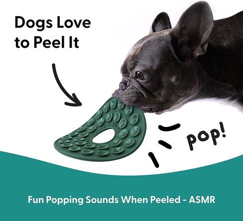 Dog Toy Suction Cup Frisbee, Fun Popping Sound When Peeled ASMR - Funny Challenging Entertaining Flying Disc Dogs Puppy - Soft Durable Silicone 6" - Green - Blue (Green) in Saudi Arabia