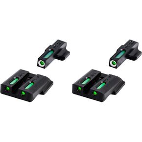 TruGloTritium Pistol Sight Accessories with Front Focus Lock, Fortress Finish Protection Compatible with Smith & Wesson M&P Models (2 Pack)