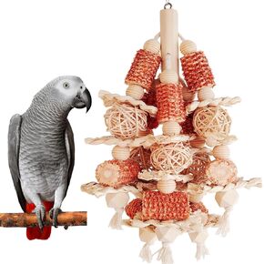 Bird Toys, Natural Corn Stick Parrot Toys Hanging in Bird Cages，for Small and Medium-Sized Macaws,African Grey,Cockatoos,Cockatiel,Sun Conure，Amazon Parrots