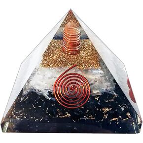 Shungite and Rose Quartz Orgone Pyramid Energy Generator - Negative Energy Protection - Heart Chakra - Healing Energy Generator - Orgonite - Grounding and Protection