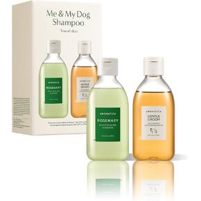 AROMATICA Me & My Dog Shampoo Travel Duo Set [3.38oz/100ml] - Rosemary Shampoo for Sensitive Scalps and Dog Shampoo for Itchy Skin Relief & Smelly Dogs with Plant-Based Ingredients in Kuwait