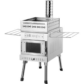 WillowyBe Outdoor Sauna Hot Tent Stove, Rocket Stove Heater, Portable Camping Wood Stove for Dry Sauna, Cooking for Husband and Friends