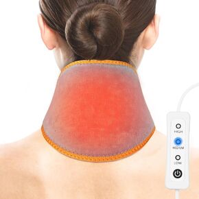 Comfheat USB Neck Heating Pad for Car Travel Heated Neck Wraps Pain Relief Warm Hot Compress Electric Neck Heat Pad for Soreness Stiffness Cervical Spondylosis Adjustable Temperature Auto Shut Off