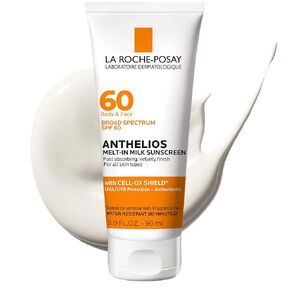La Roche-Posay Anthelios Melt-In Milk Body & Face Sunscreen SPF 60, Oil Free Sunscreen for Sensitive Skin, Sport Sunscreen Lotion, Sun Protection & Sun Skin Care, Oxybenzone Free