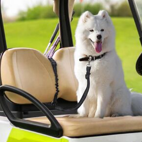 Doggie Seat Leash for Golf Cart, Golf Cart Dog Seat Harness Belt, Stop Dogs Golf Cart Accident by Keeping Dogs from Jumping Off